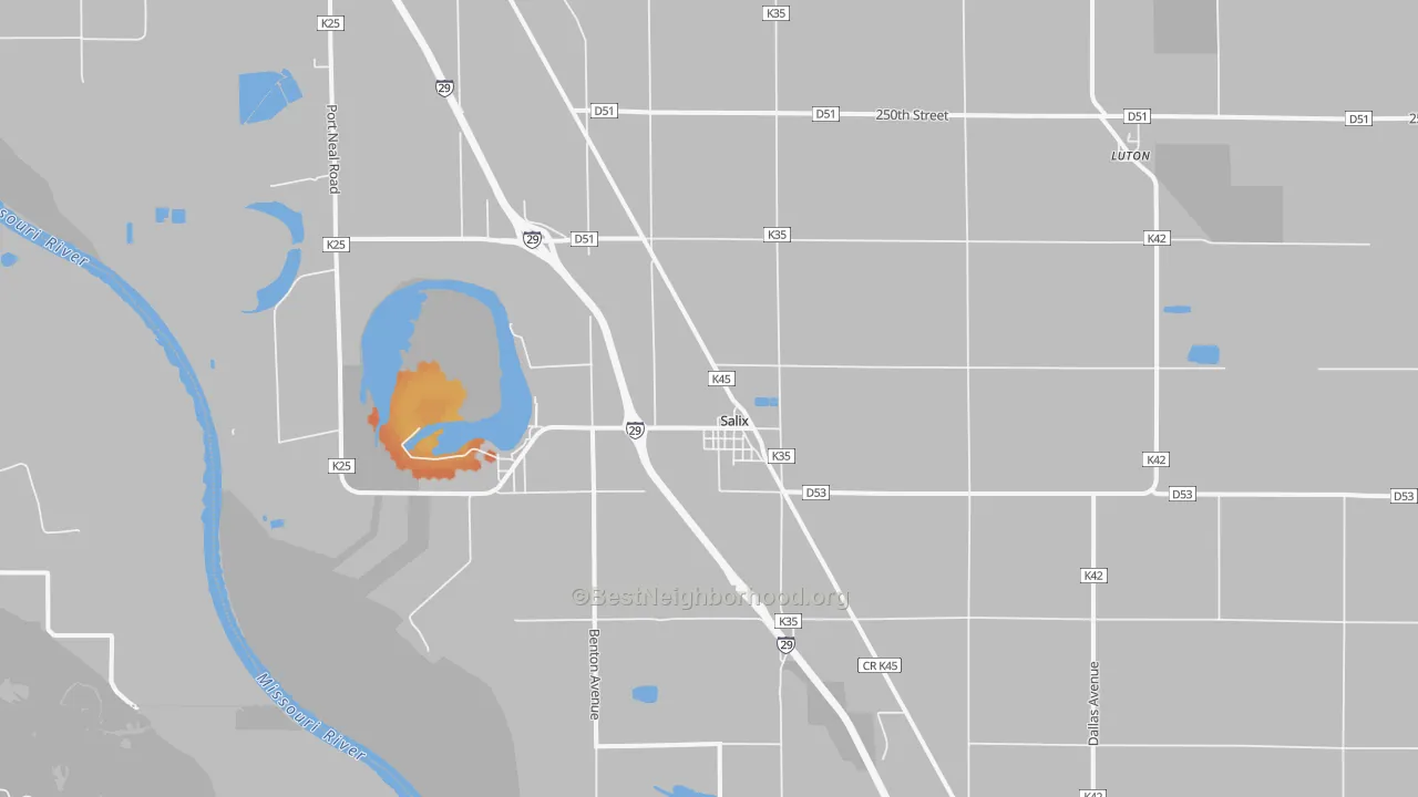 Bike Grade map of 51052, IA