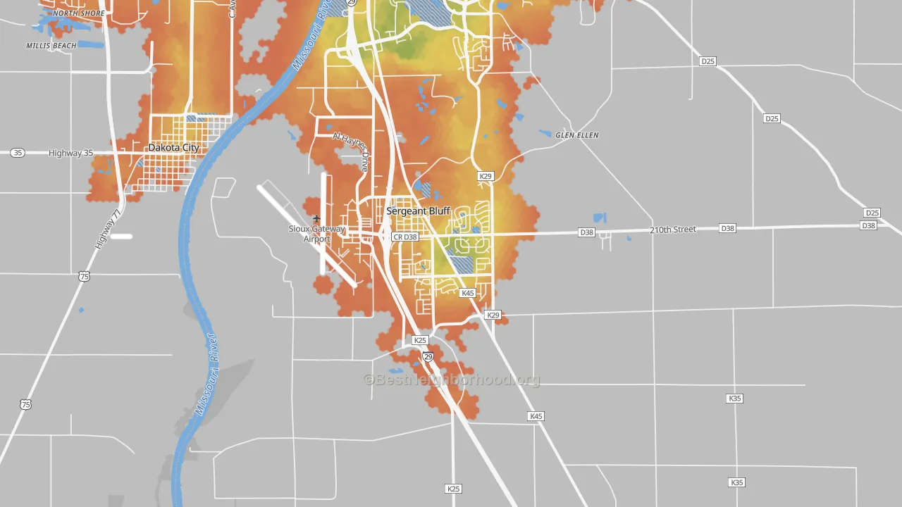 Bike Grade map of 51054, IA