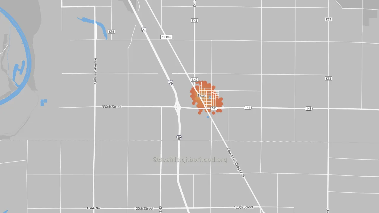 Bike Grade map of 51055, IA