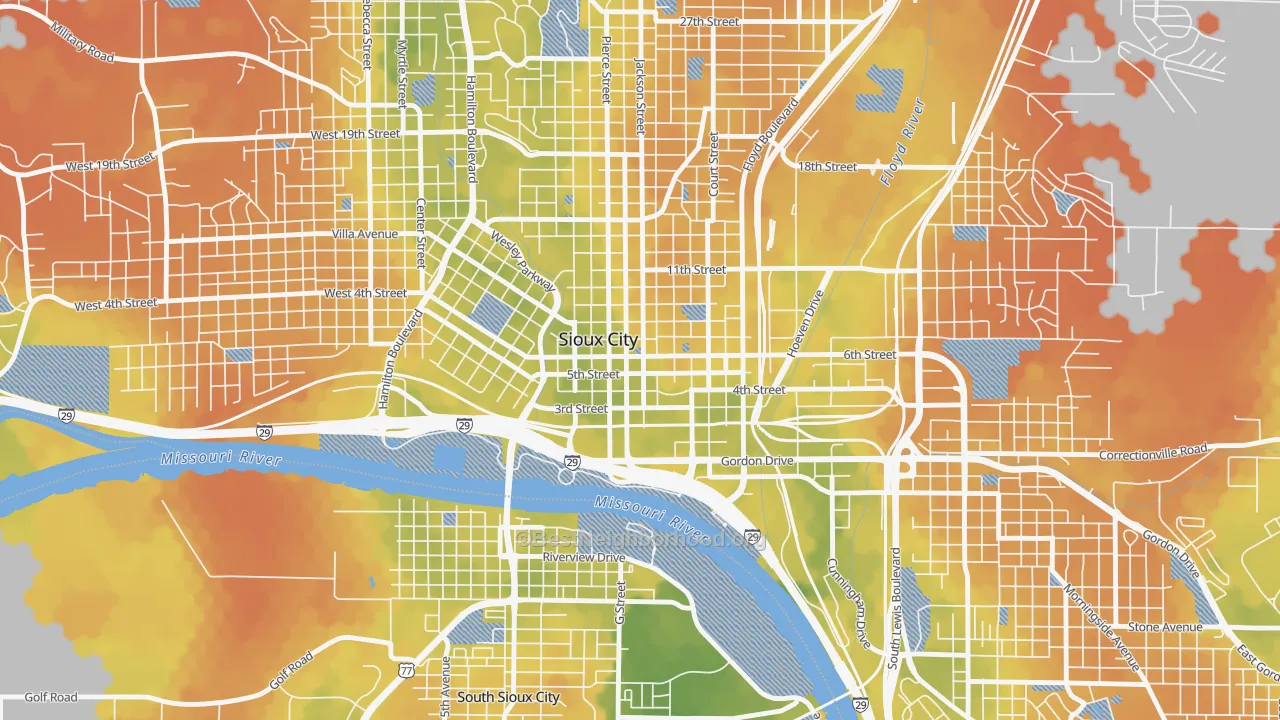 Bike Grade map of 51101, IA