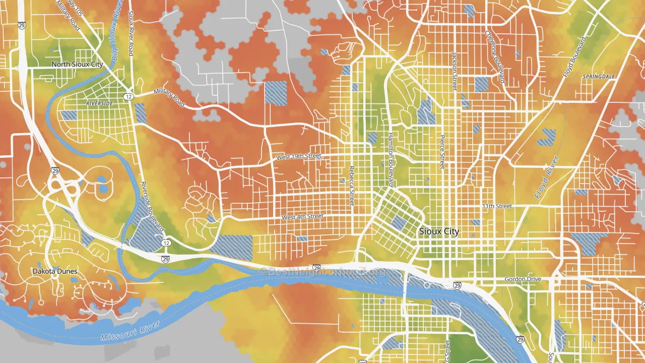 Bike Grade map of 51103, IA