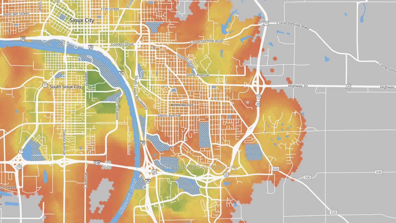 Bike Grade map of 51106, IA