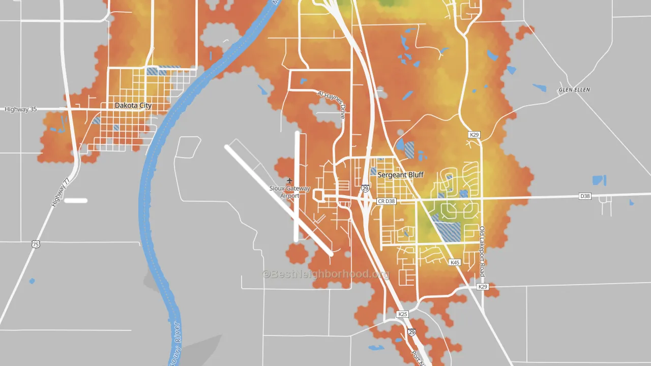 Bike Grade map of 51111, IA
