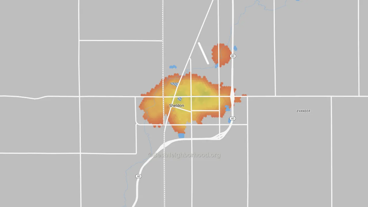 Bike Grade map of 51201, IA