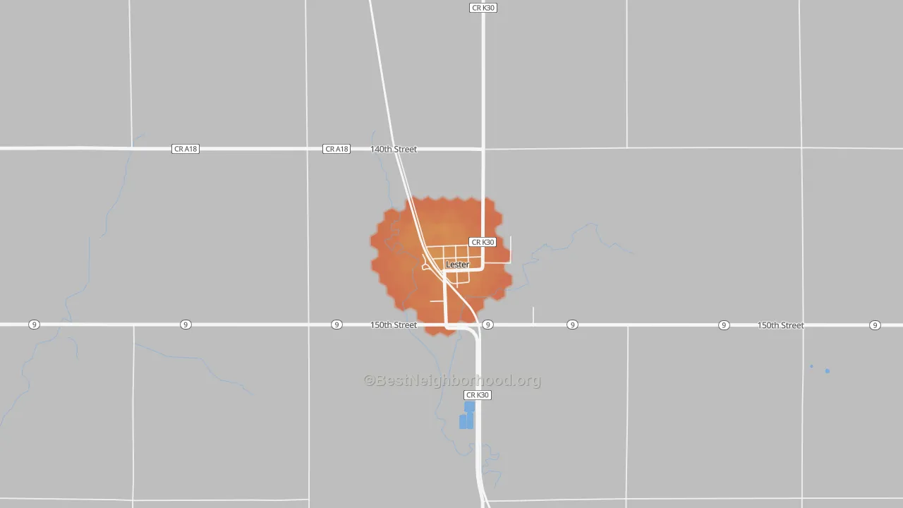 Bike Grade map of 51242, IA