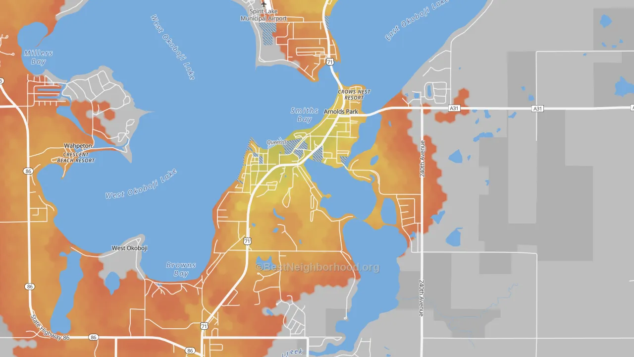 Bike Grade map of 51331, IA