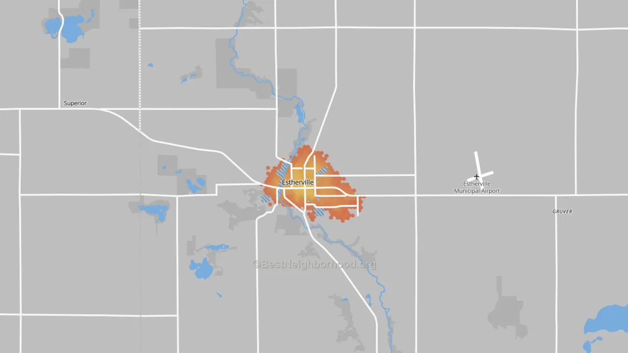 Bike Grade map of 51334, IA