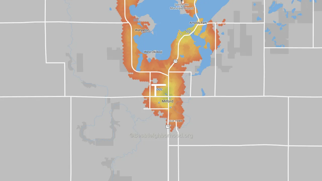 Bike Grade map of 51351, IA