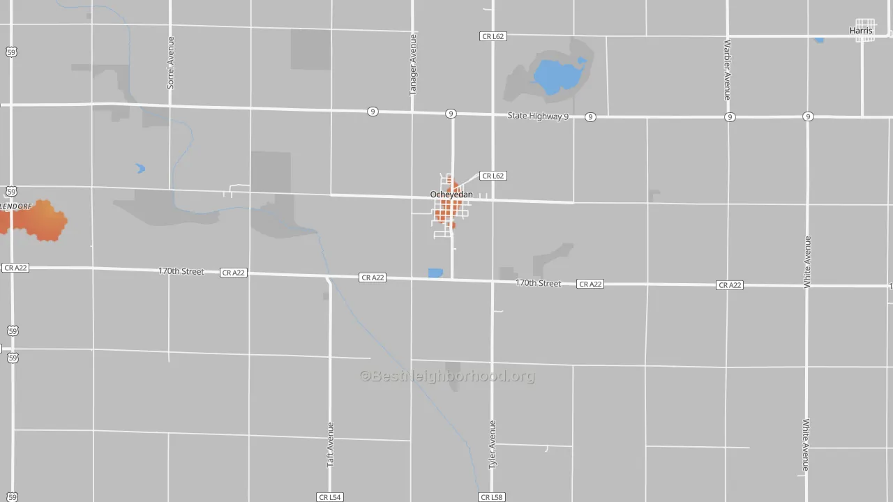 Bike Grade map of 51354, IA