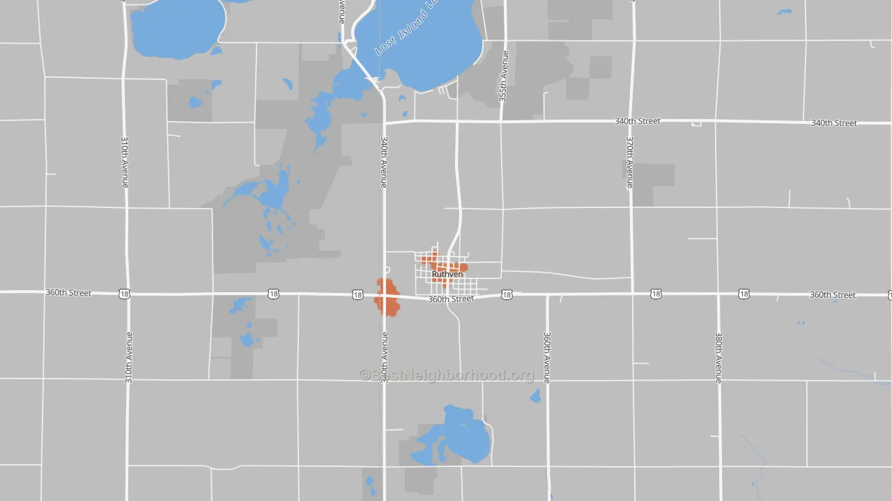 Bike Grade map of 51358, IA