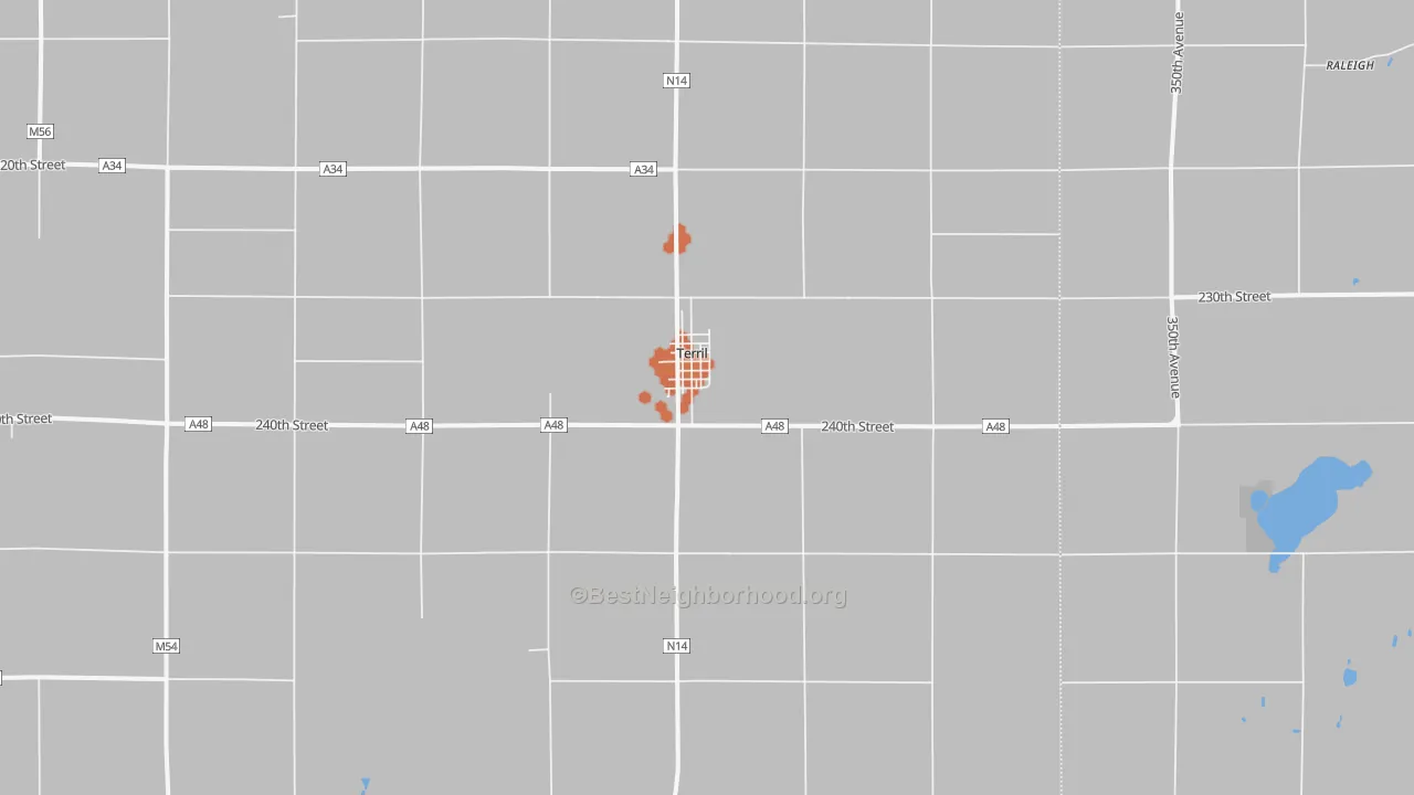 Bike Grade map of 51364, IA