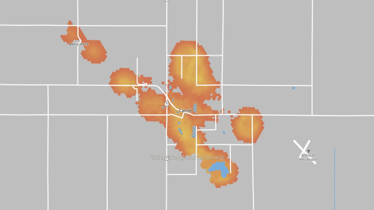 Bike Grade map of 51401, IA