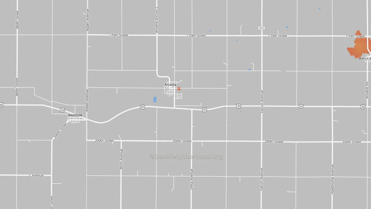 Bike Grade map of 51430, IA