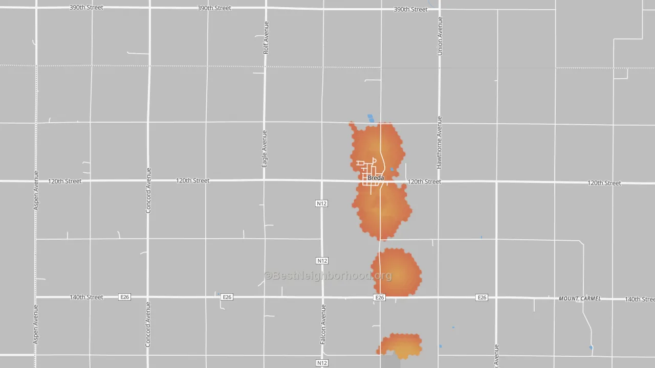 Bike Grade map of 51436, IA