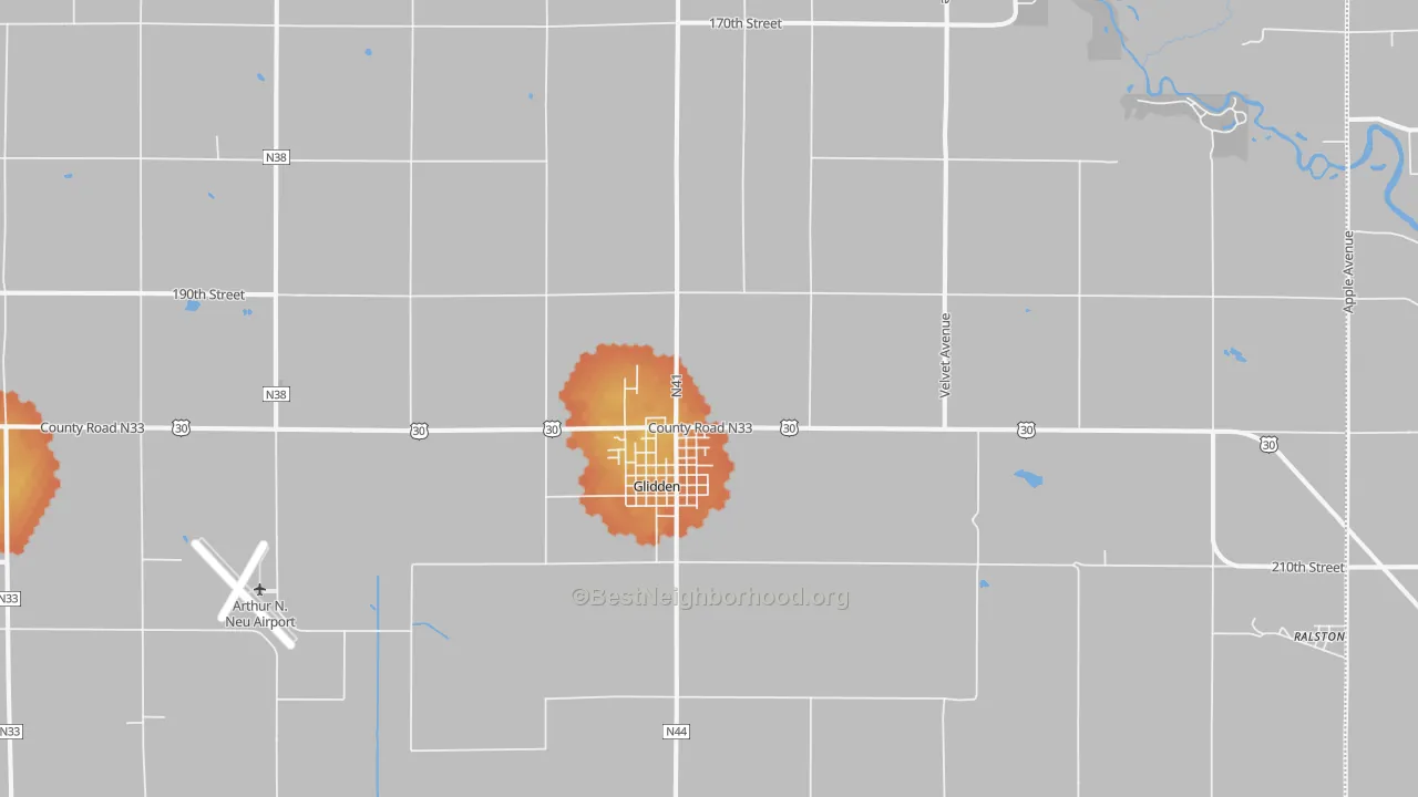 Bike Grade map of 51443, IA