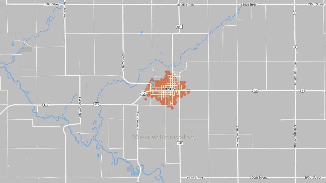 Bike Grade map of 51449, IA