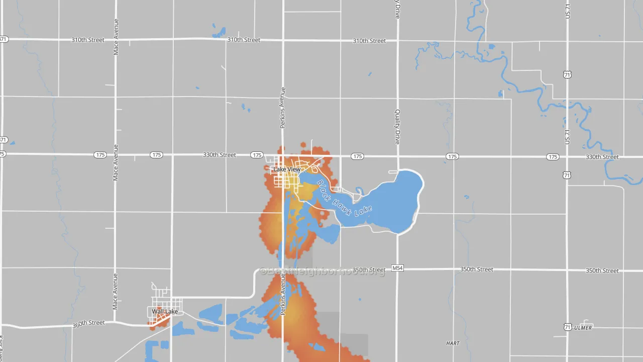 Bike Grade map of 51450, IA