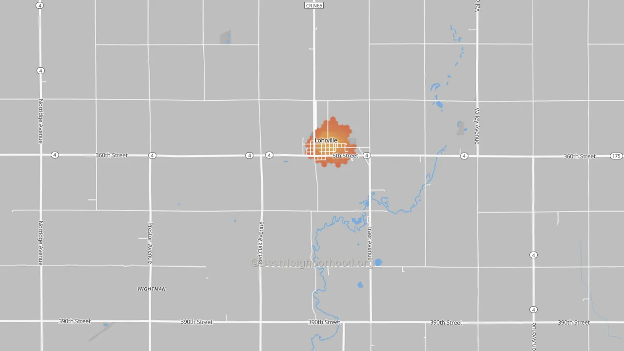 Bike Grade map of 51453, IA