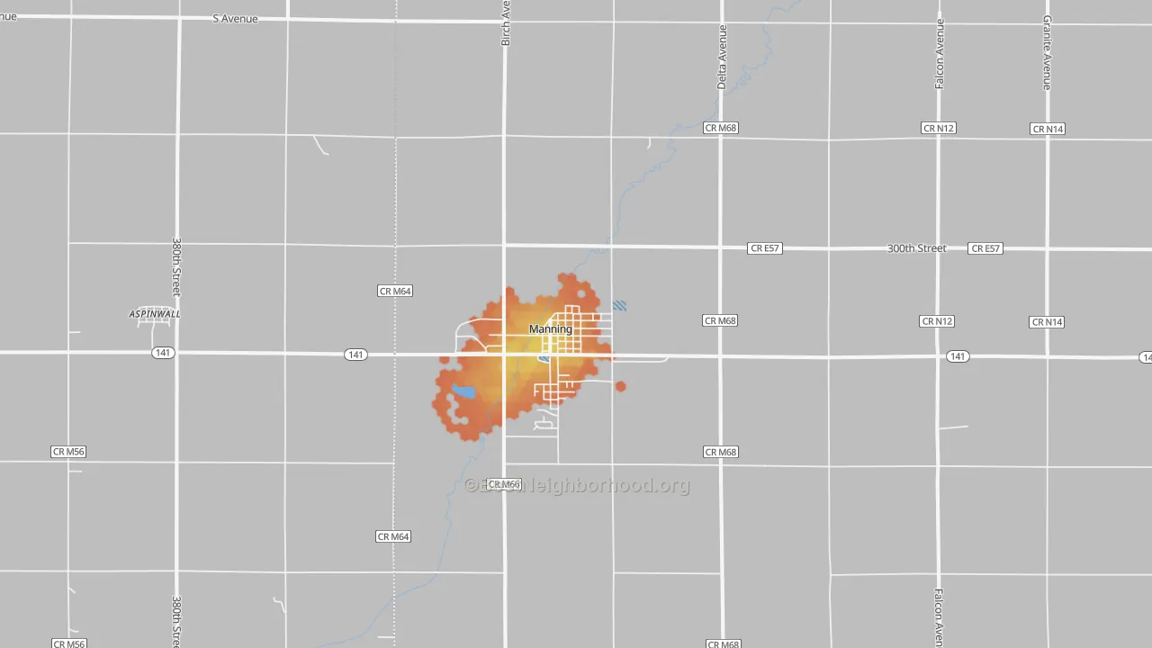 Bike Grade map of 51455, IA
