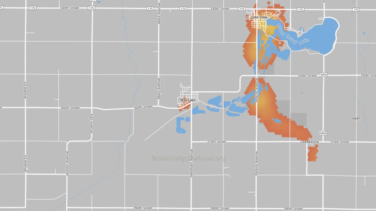 Bike Grade map of 51466, IA