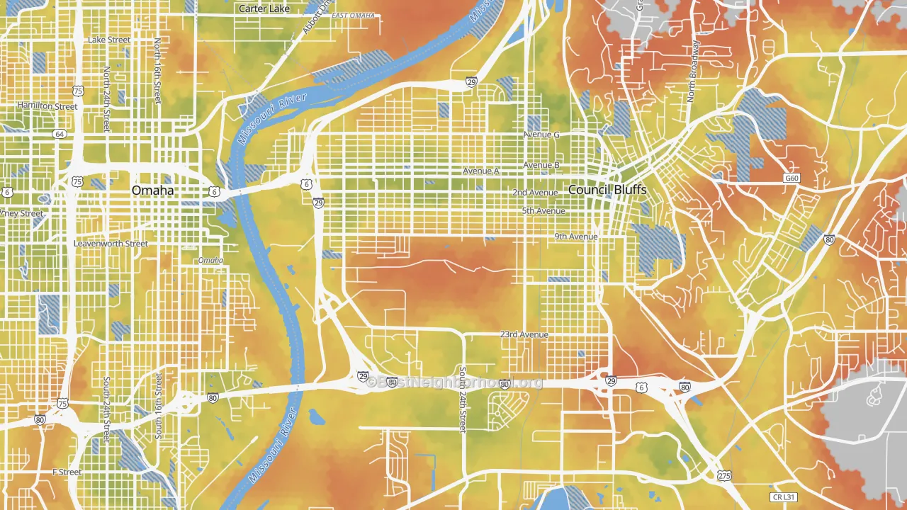 Bike Grade map of 51501, IA