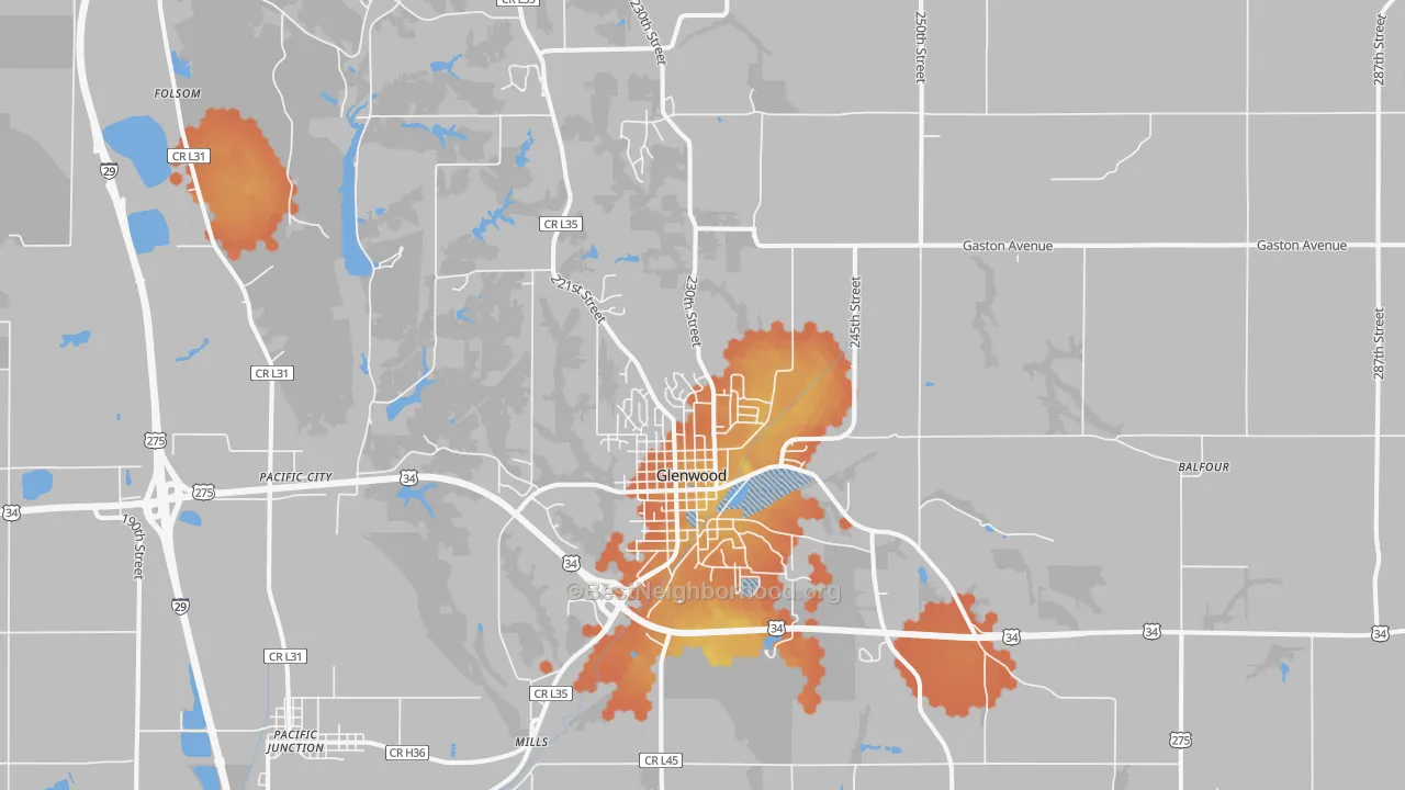 Bike Grade map of 51534, IA