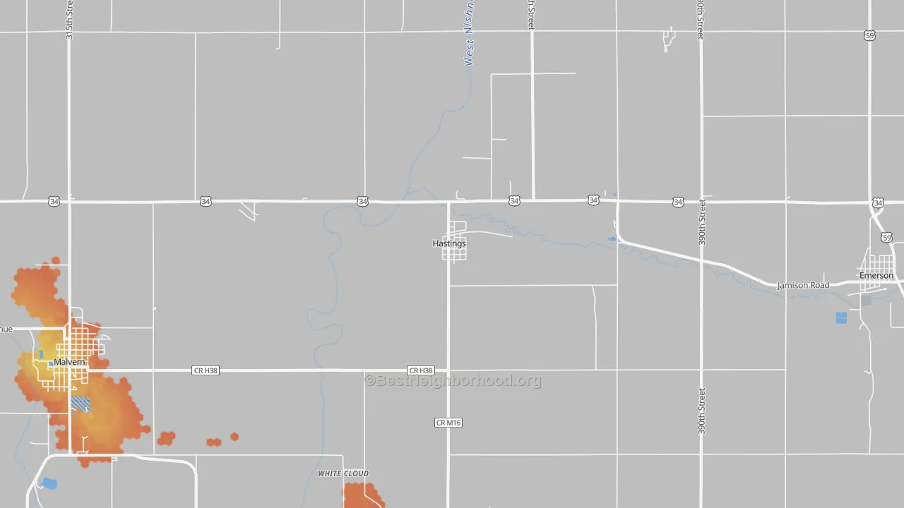 Bike Grade map of 51540, IA
