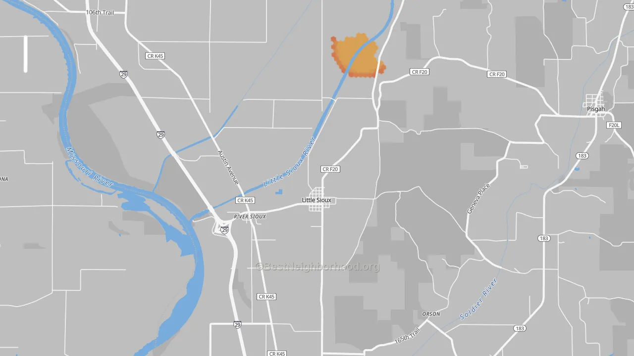 Bike Grade map of 51545, IA