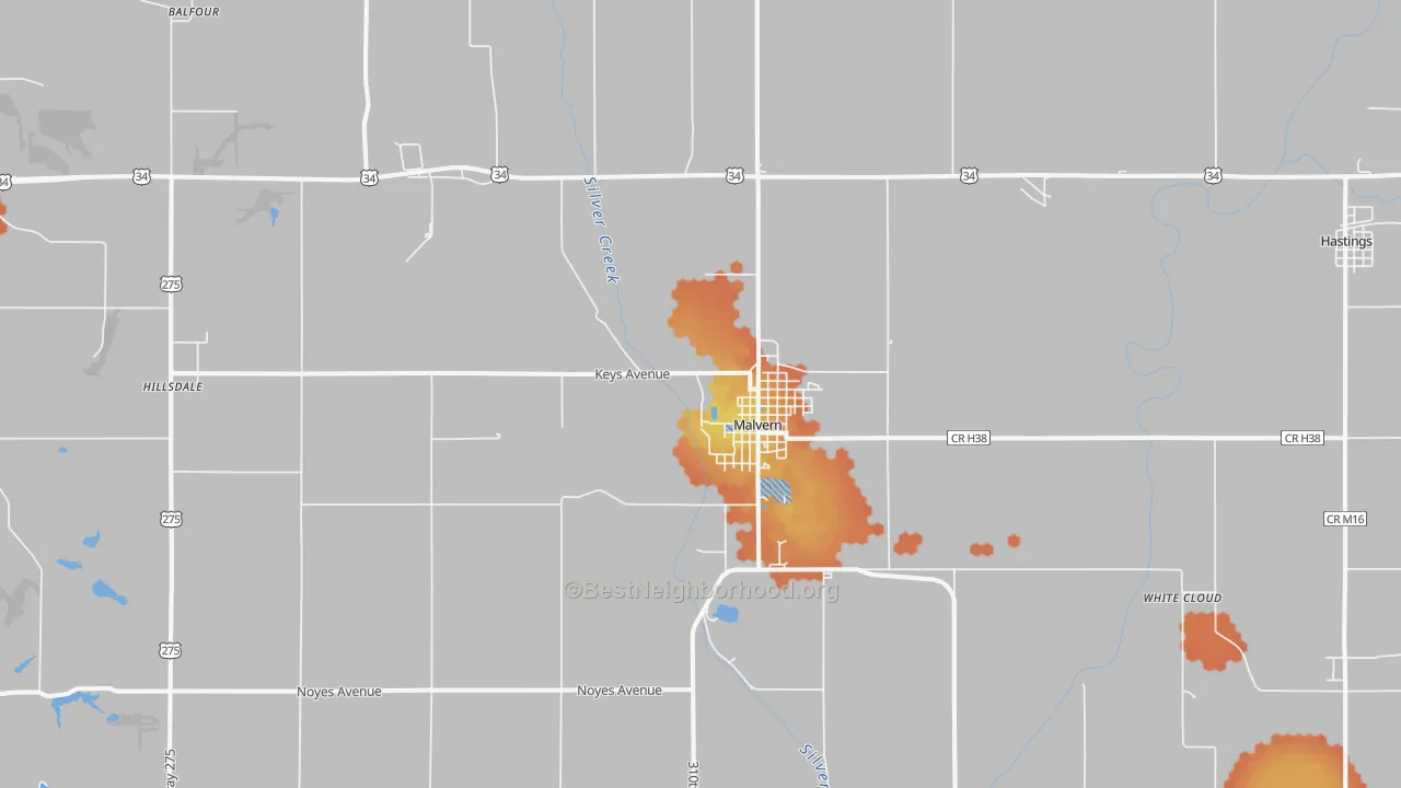 Bike Grade map of 51551, IA