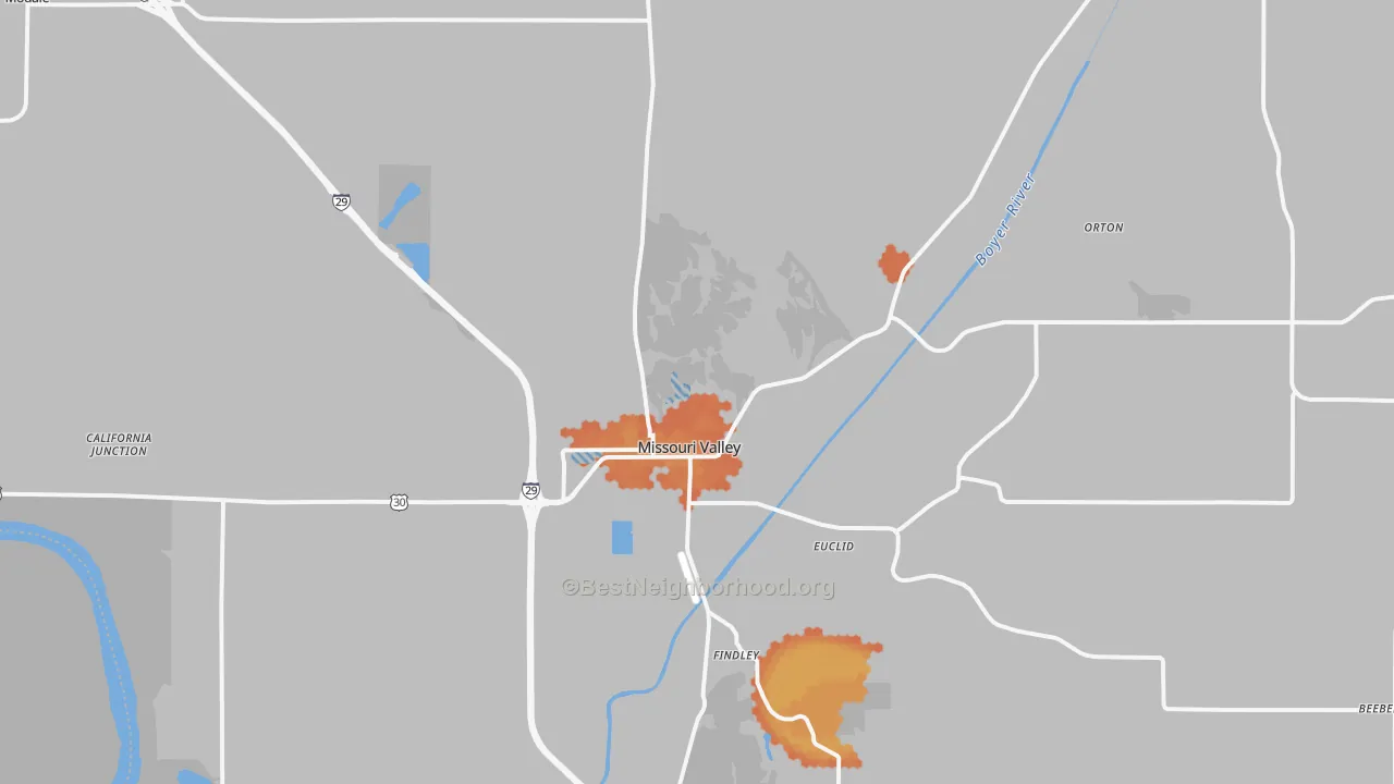 Bike Grade map of 51555, IA