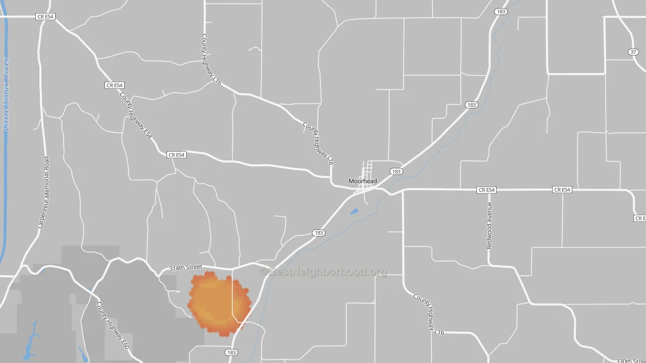 Bike Grade map of 51558, IA
