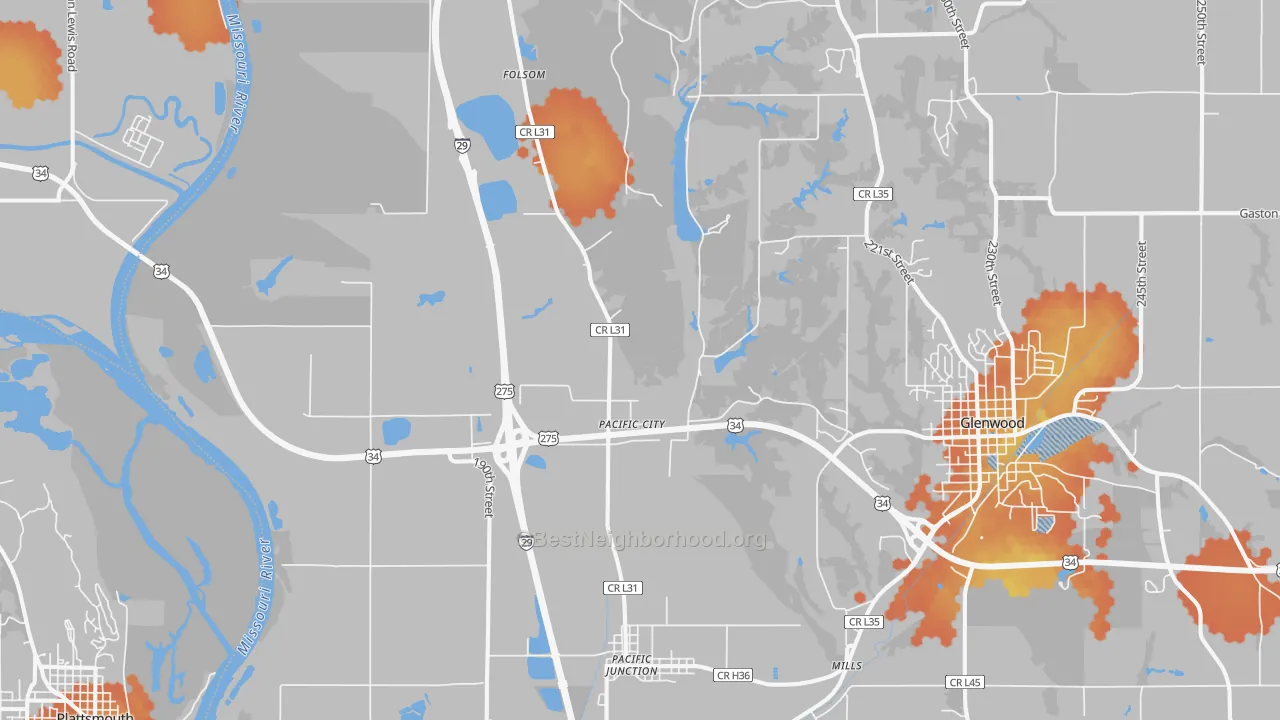 Bike Grade map of 51561, IA