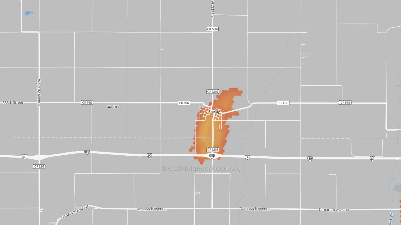 Bike Grade map of 51570, IA