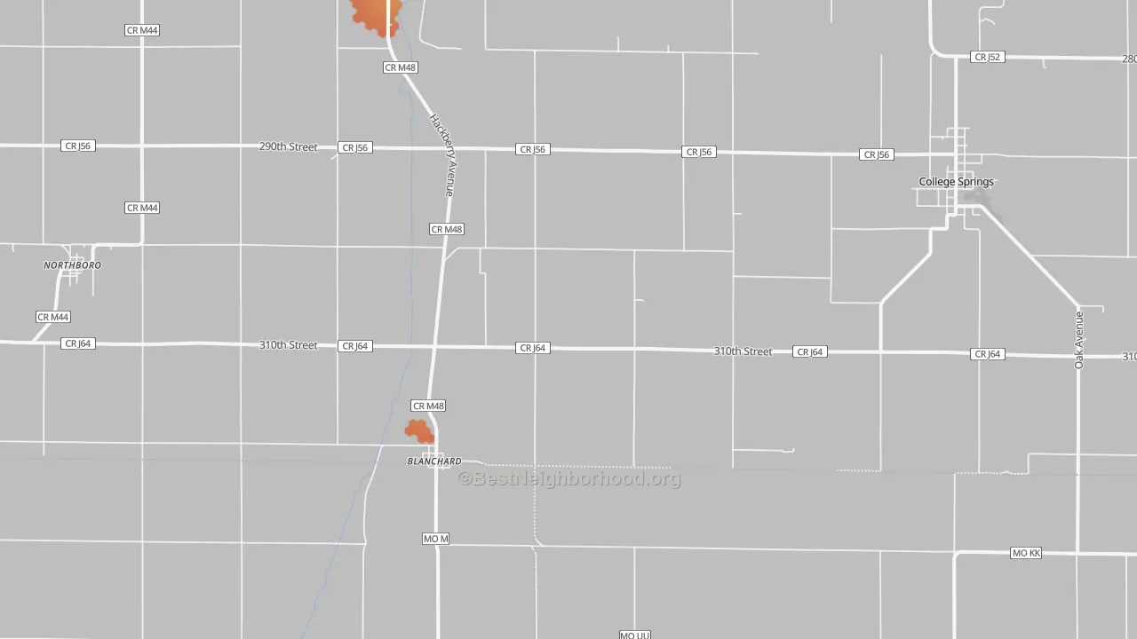 Bike Grade map of 51630, IA