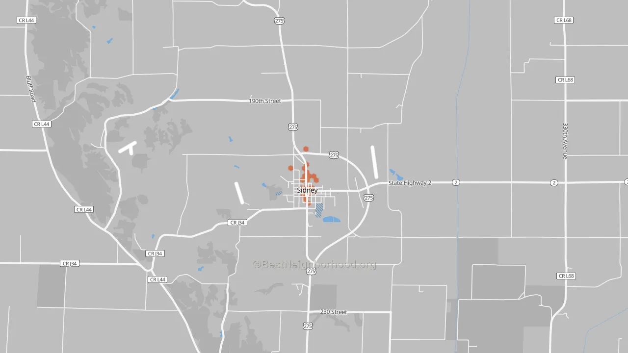 Bike Grade map of 51652, IA