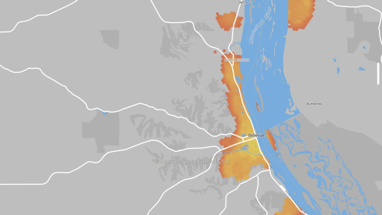 Bike Grade map of 52031, IA