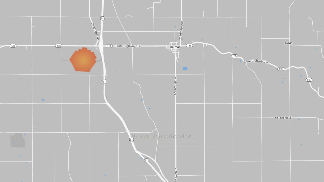 Bike Grade map of 52037, IA