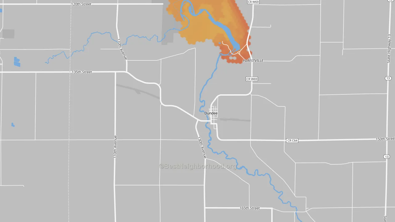 Bike Grade map of 52038, IA