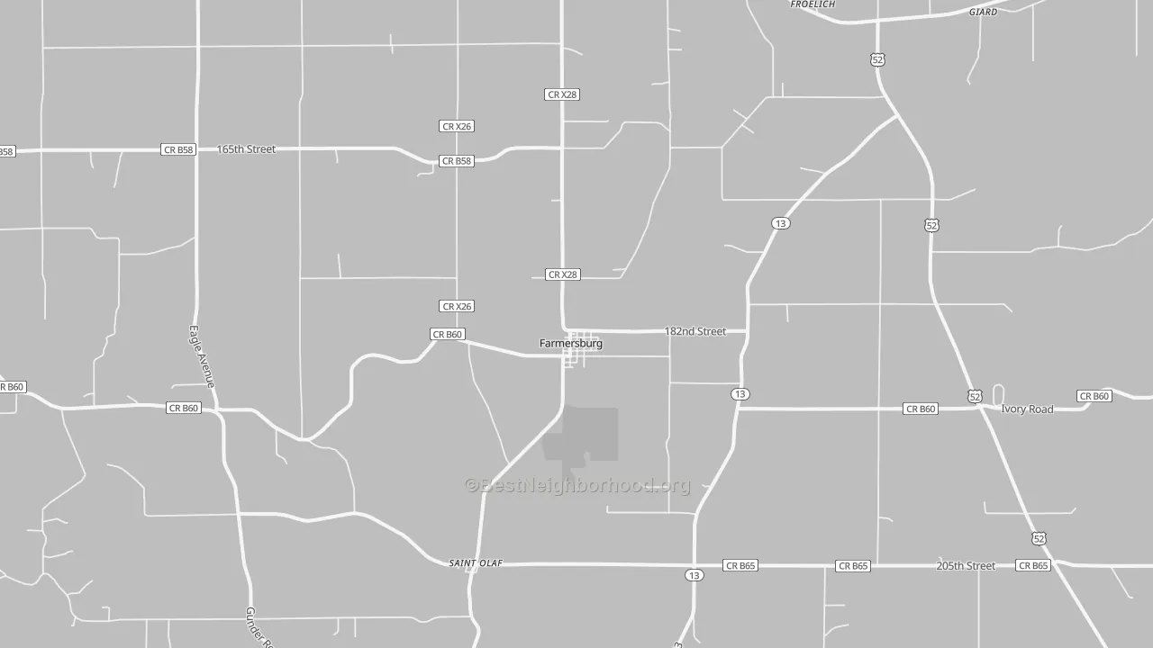 Bike Grade map of 52047, IA