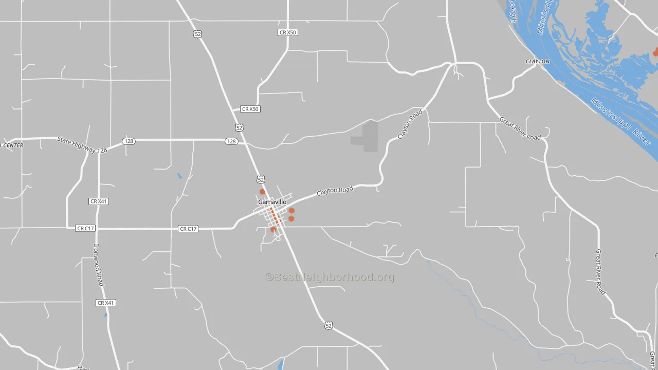 Bike Grade map of 52049, IA