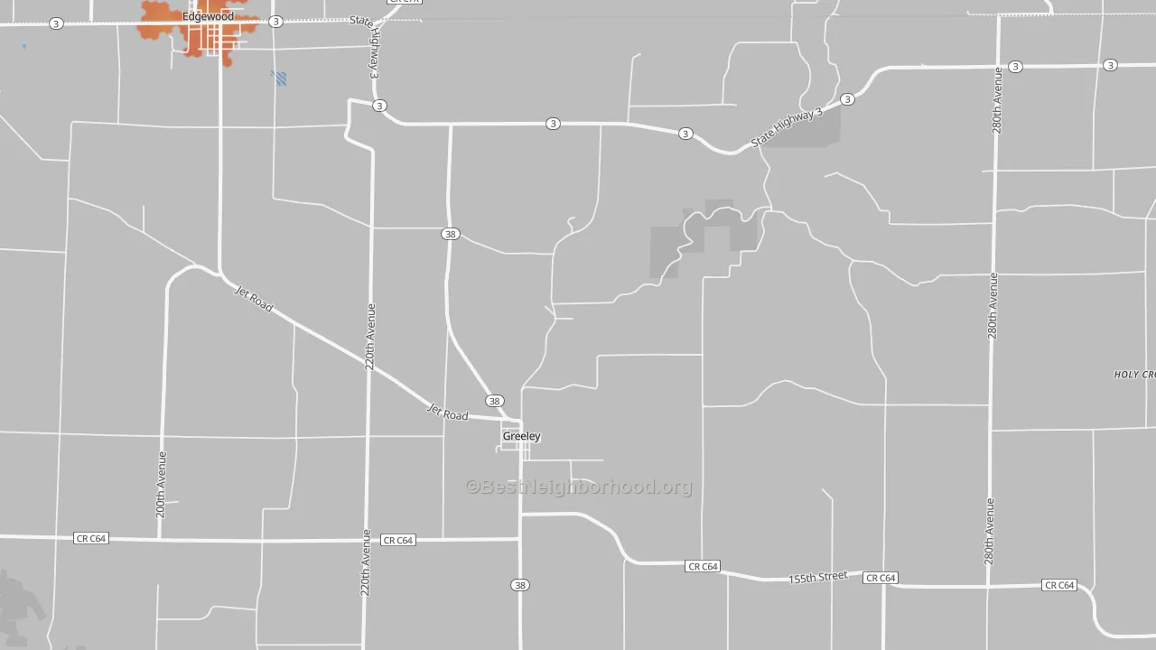 Bike Grade map of 52050, IA
