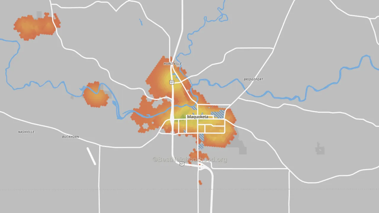 Bike Grade map of 52060, IA