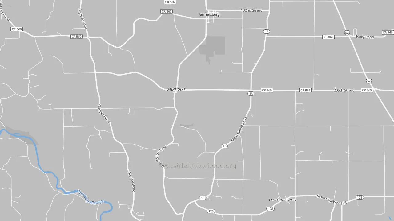 Bike Grade map of 52072, IA
