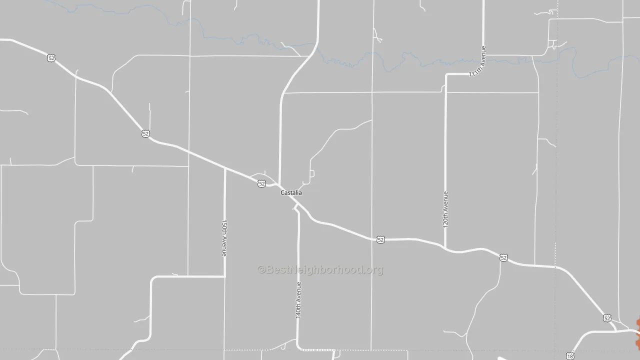 Bike Grade map of 52133, IA