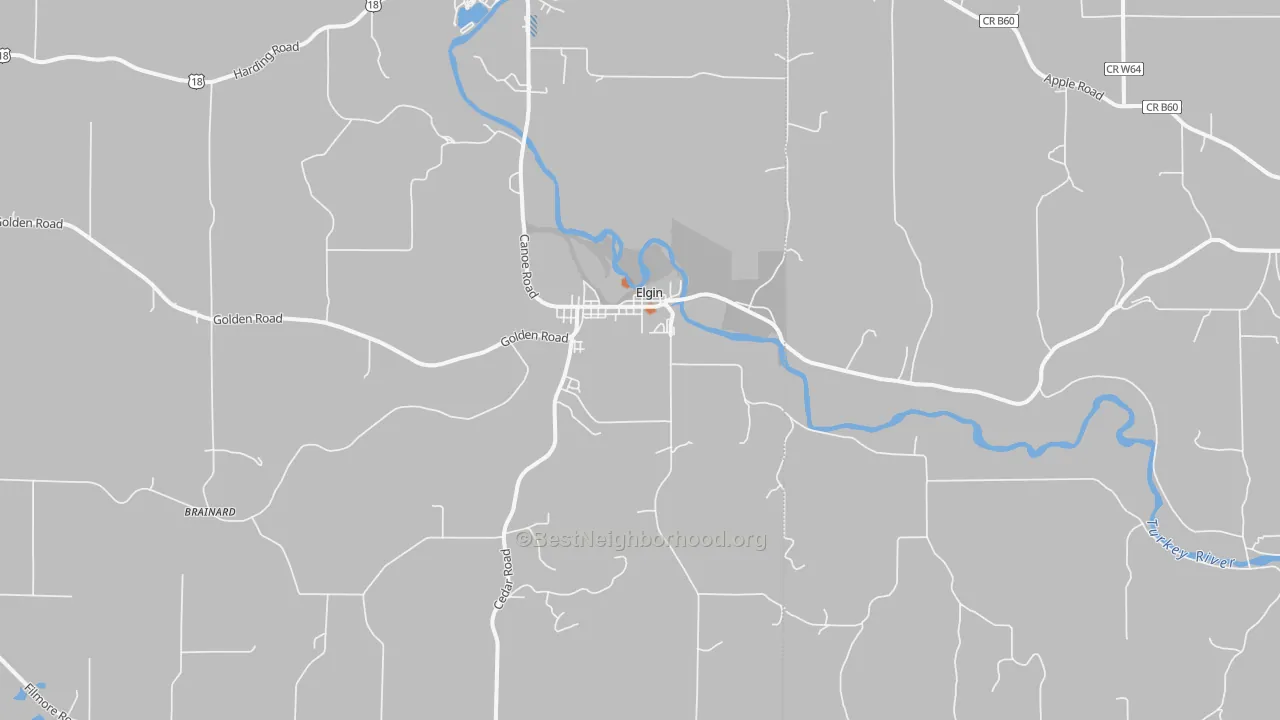 Bike Grade map of 52141, IA