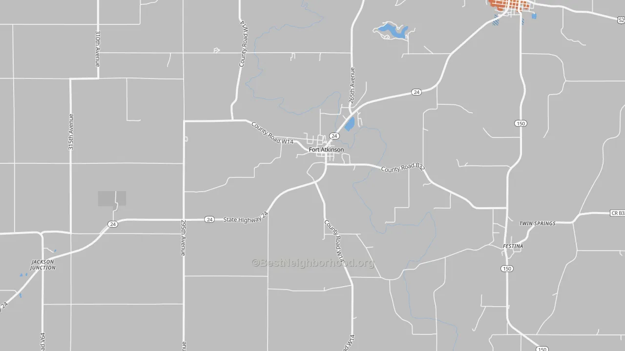 Bike Grade map of 52144, IA