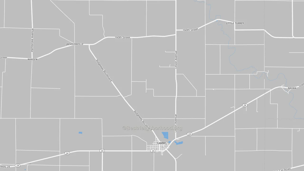 Bike Grade map of 52154, IA