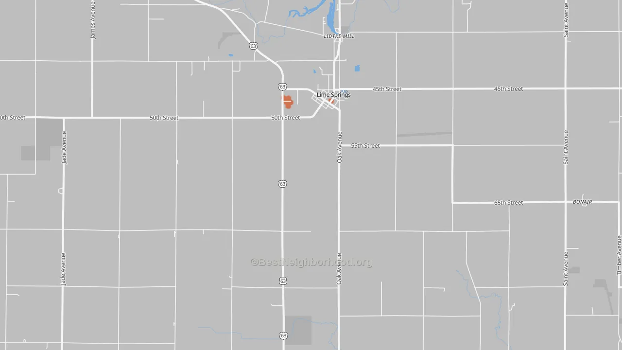 Bike Grade map of 52155, IA