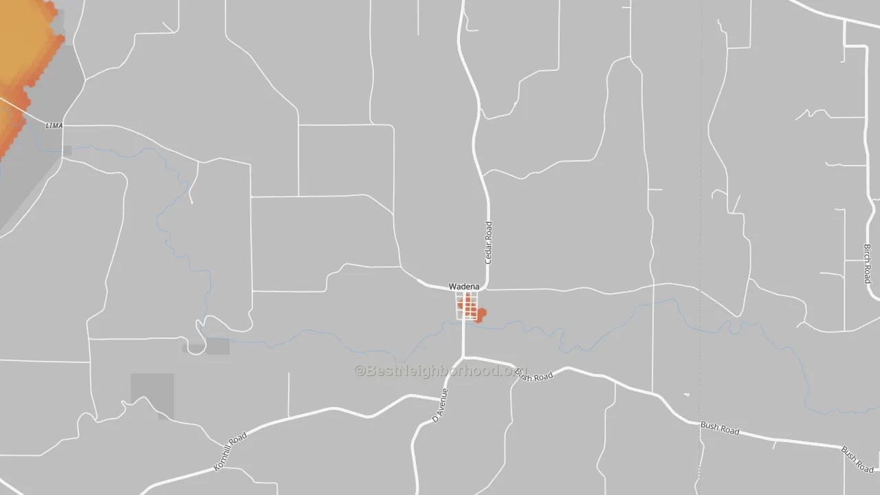 Bike Grade map of 52169, IA
