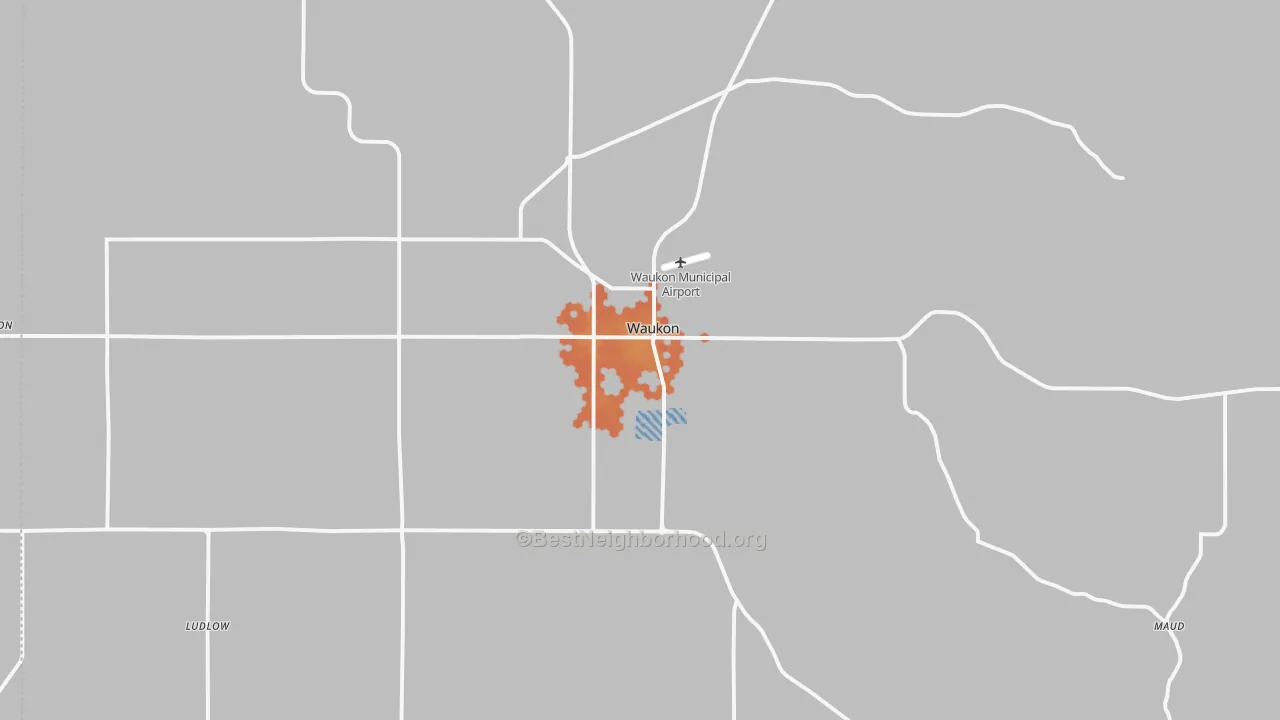 Bike Grade map of 52172, IA
